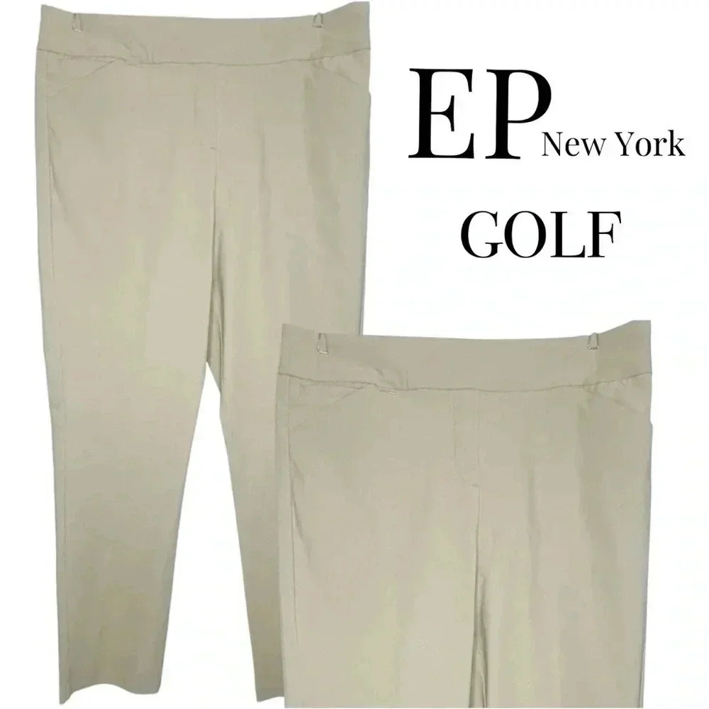 EP New York Golf Khaki Pull on Compress Ankle Pants / XL